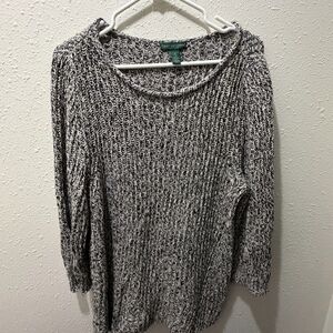 Lauren Jean Co Ralph Lauren Womens Large Roll Neck Tweed Sweater